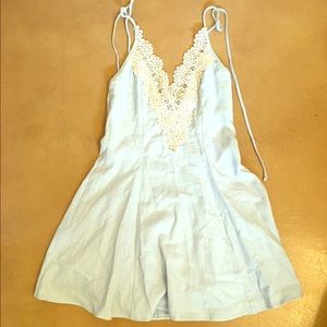 Super cute black and white crochet mini dress