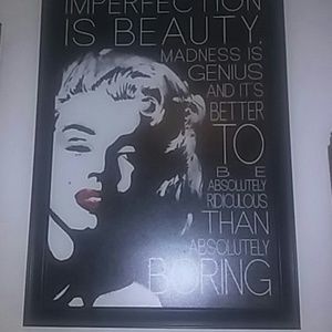 Marilyn Monroe quote framed poster