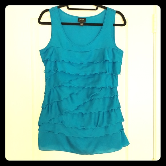 Beautiful turquoise ruffled top