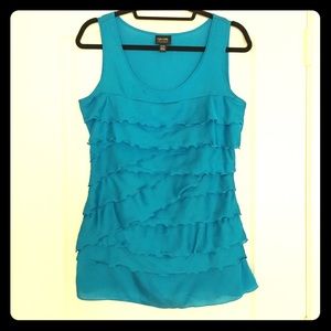 Beautiful turquoise ruffled top
