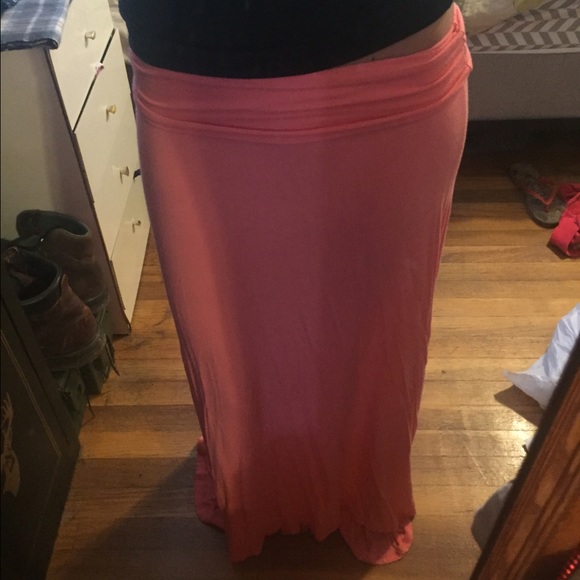 Coral maxi skirt