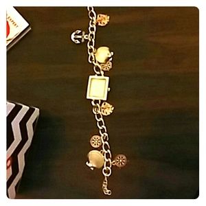 Beach themed charm bracelet watch