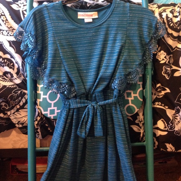 Dark blue cotton flows dress