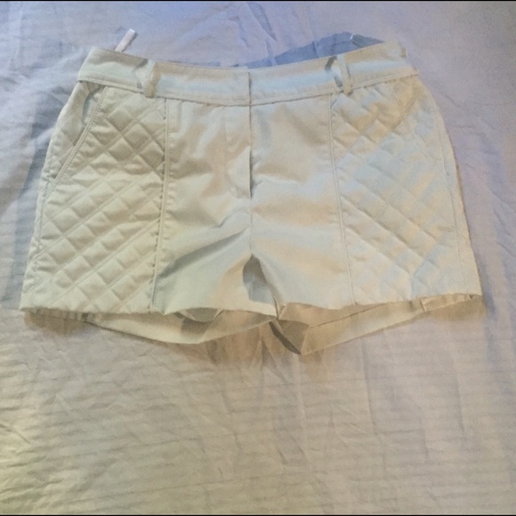 White Quilted Shorts