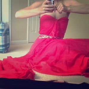 Red formal dress