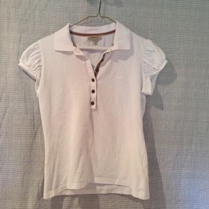 Womens white Burberry tee size M