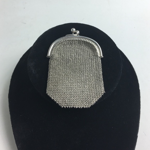 Vintage silver chain coin pouch/pendant