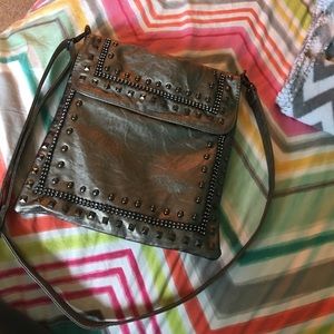 Grey cross body purse