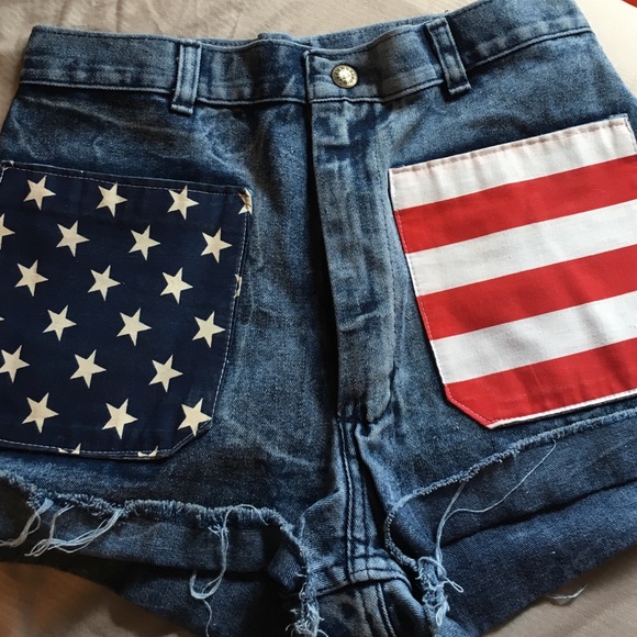 Urban Outfitters American Flag High Rise Shorts