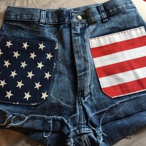 Urban Outfitters American Flag High Rise Shorts