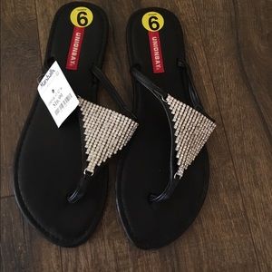 Rhinestone embellished sandals