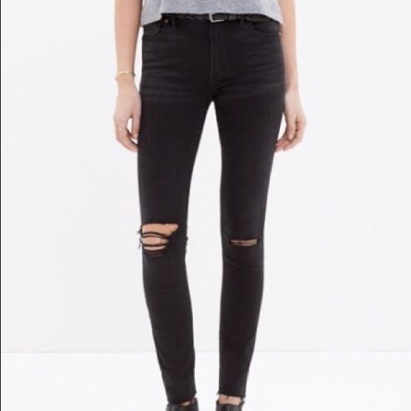 Madewell Denim - Madewell High Riser Skinny Jeans In Black Sea