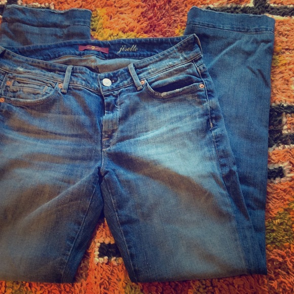 7FAM Jiselle Distressed Straight Leg Jeans - Picture 1 of 4