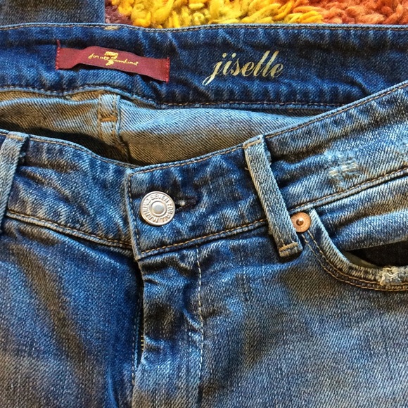 7FAM Jiselle Distressed Straight Leg Jeans - Picture 2 of 4