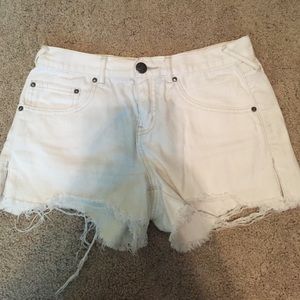 Free People White Cutoffs