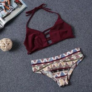 Maroon swim suit