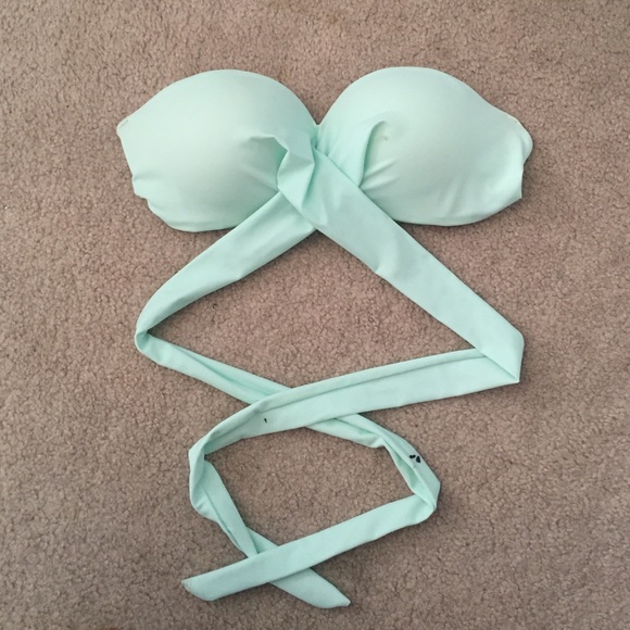 SOLD Victoria's Secret teal cross cross bikini top