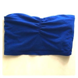 Blue Strapless Croptop bandeau