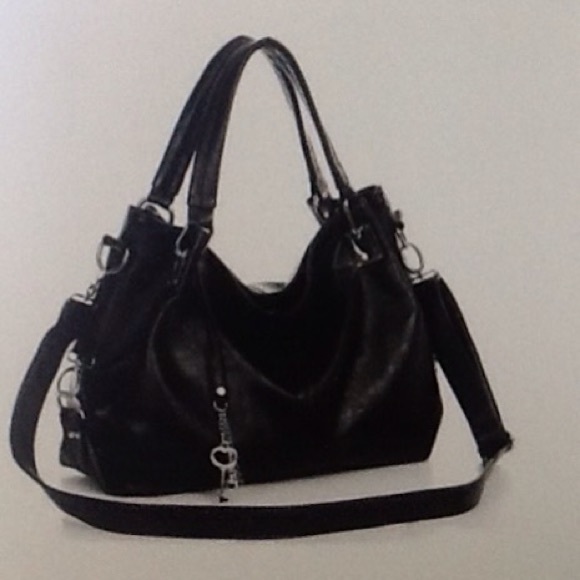 Simple black leather bag