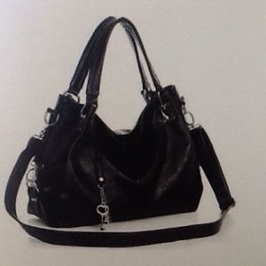 Simple black leather bag