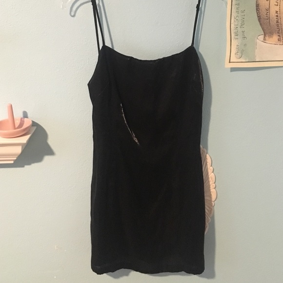 black silk slip dress from nasty gal