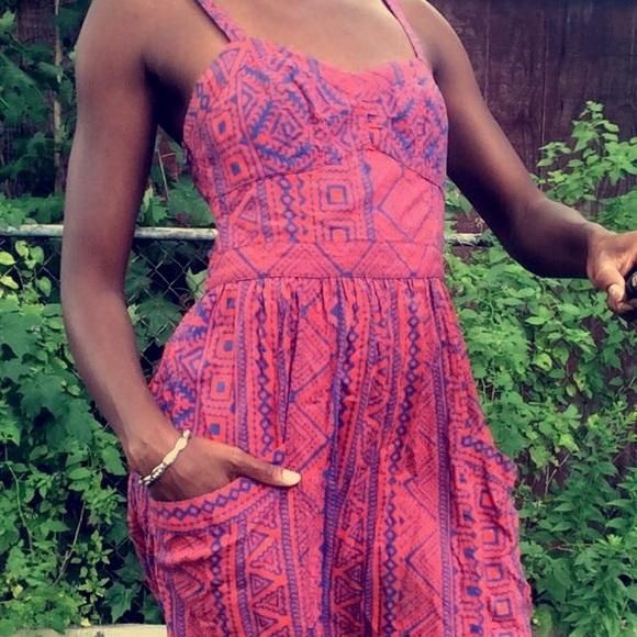 Geometric Patterned Sundress with Pockets
