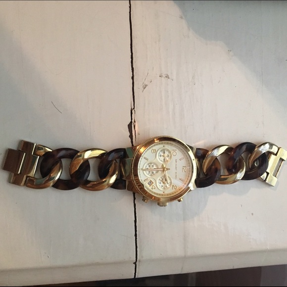 tortoise and gold Michael kors women's watch