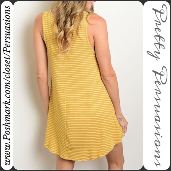 SOLD OUT NWT Ribbed Striped Yellow Tunic Top - Picture 2 of 2