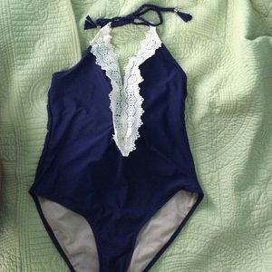 Navy blue one piece swimsuit NWOT
