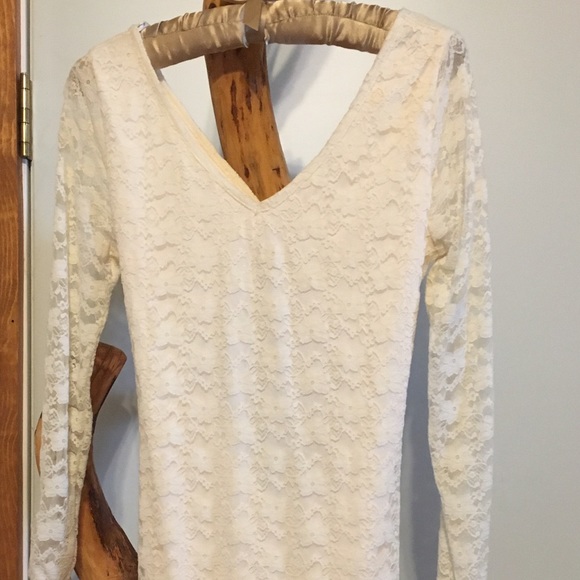 Cream Open Back Tight dress