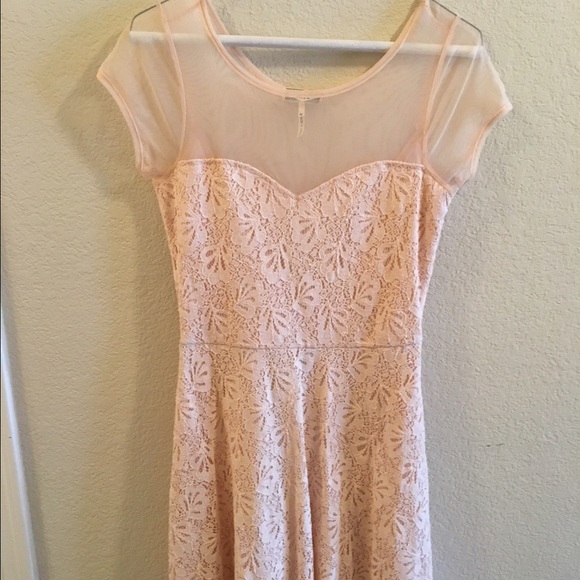 unique peach lace dress