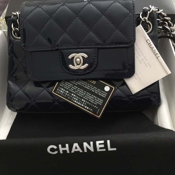 Chanel Navy Leather Authentic w/box & papers - Picture 2 of 8