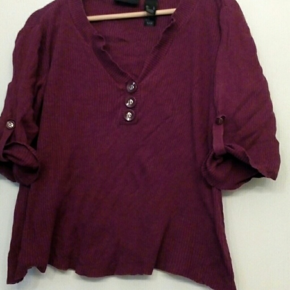 Axcess light sweater roll sleeve purple large - Picture 2 of 3