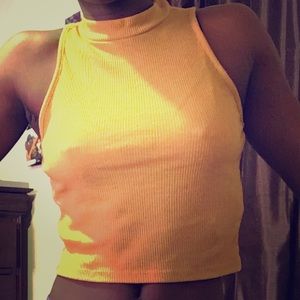 mustard crop top