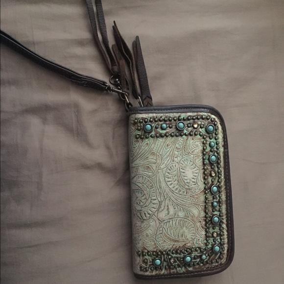 Double j saddlery wristlet wallet/purse organizer