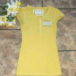 Aeropostale ribbed henley tee