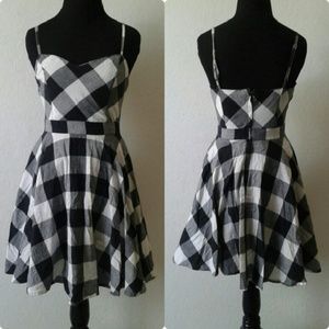 Black/ white checker pin up dress