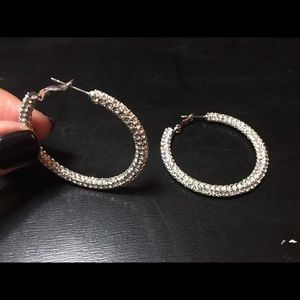 Swarovski crystal rounded hoop earrings