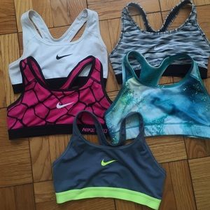 5 NIKE SPORTS BRAS
