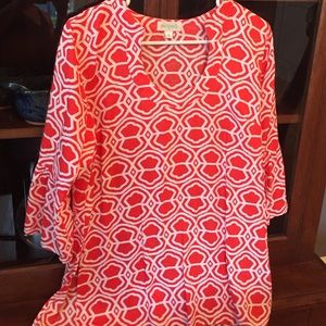 Orange and White Escapada Tunic. Size small
