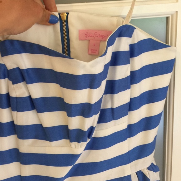 LILLY PULITZER Strapless Mini + Peplum - Picture 2 of 4