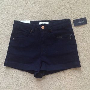 Dark Washed Hi-Rise Jean Shorts