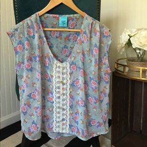 Light blue floral blouse