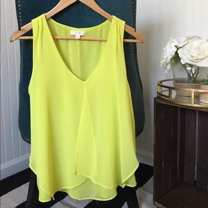 Neon yellow flowy tank
