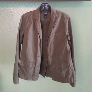 Olive green utility style blazer