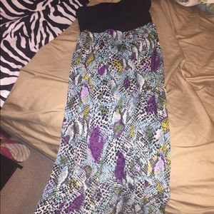 High-low strapless dress