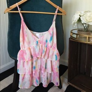 Pink watercolor tank