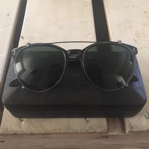 Spy sunglasses that have a clip on piece