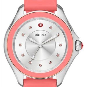 MICHELE
'Cape' Topaz Silicone Strap Watch, 40mm