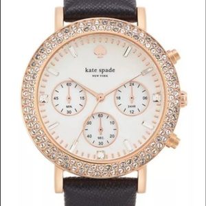 kate spade 'metro grand' crystal bezel watch, 38mm
